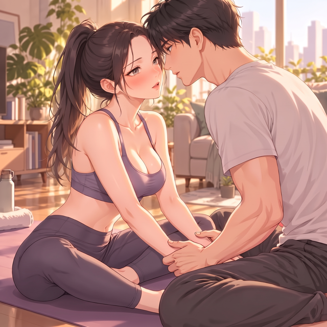 おうちヨガのふたり